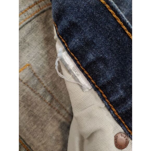 Old Navy ATHLETIC Mens Size 32x30 Blue Tapered Leg Distressed Jeans - Picture 3 of 4